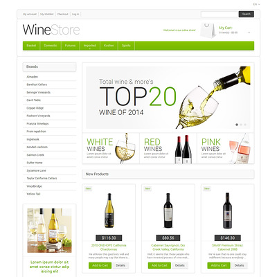 Wine for Your Delight Magento Theme (Magento theme for selling beer, wine, and liquor) Item Picture