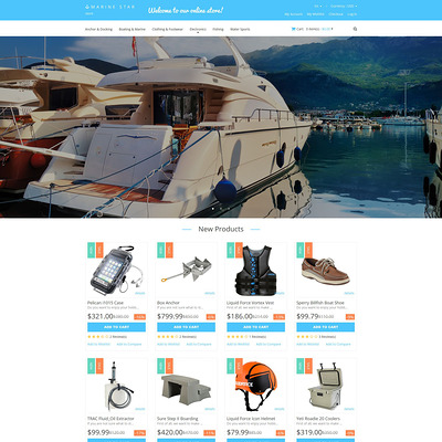 Yachting Responsive Magento Theme (Magento theme for marine, yachting, and diving stores) Item Picture
