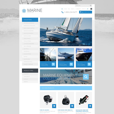 Yachting Responsive Shopify Theme (Shopify theme for sports stores) Item Picture