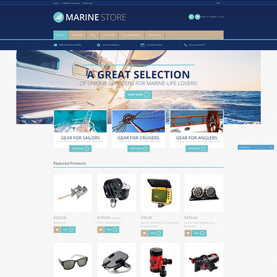 Yachting Responsive Shopify Theme (Shopify theme for sports stores) Item Picture