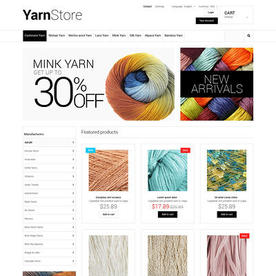 Yarn Store PrestaShop Theme (PrestaShop theme for craft stores) Item Picture