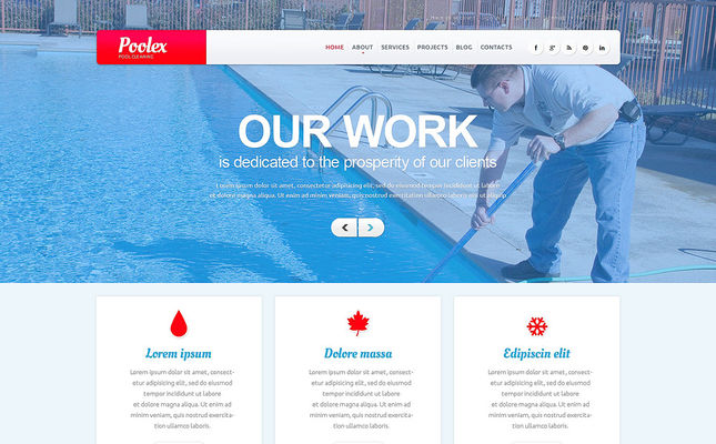 best wordpress themes for pool cleaning companies services feature
