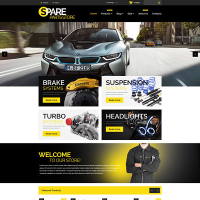 Auto Parts Responsive Shopify Theme (parallax Shopify theme) Item Picture