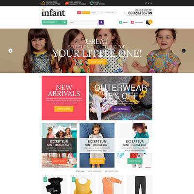 Baby Store Responsive Shopify Theme (parallax Shopify theme) Item Picture