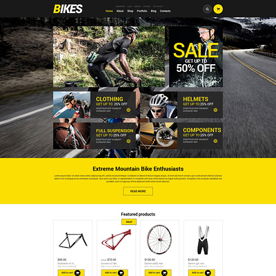 Bikes WooCommerce Theme WooCommerce Theme (WooCommerce theme for sports, gym, and fitness stores) Item Picture