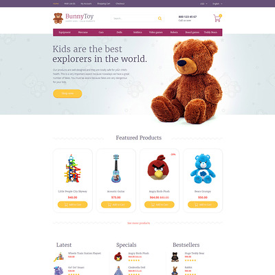 Bunny Toy OpenCart Template (OpenCart theme for kids toys) Item Picture