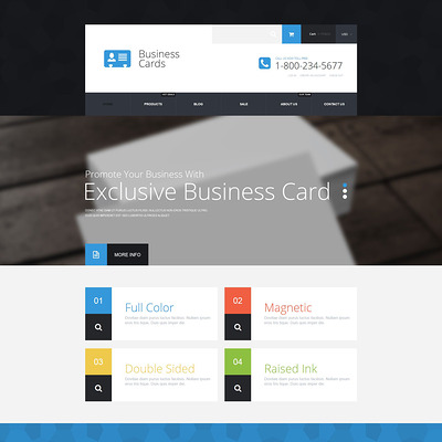 Business Cards Store Shopify Theme (parallax Shopify theme) Item Picture