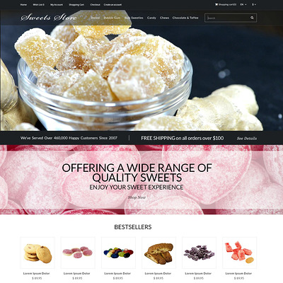 Candy Shop OpenCart Template (OpenCart theme for selling food and spices) Item Picture