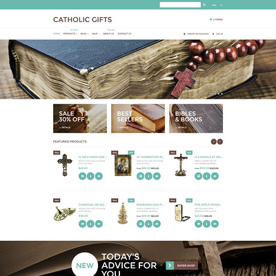 Catholic Church Responsive Shopify Theme (parallax Shopify theme) Item Picture