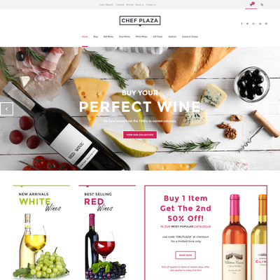Chef Plaza Food And Wine Store WooCommerce Theme (WooCommerce theme for selling wine) Item Picture
