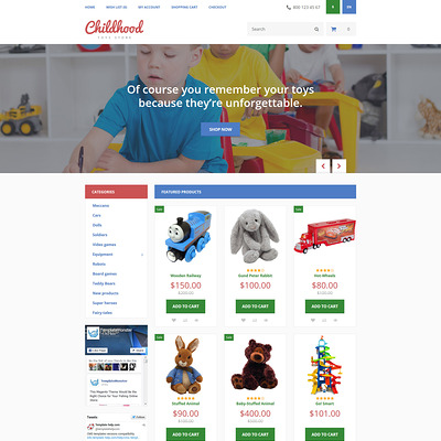 Childhood OpenCart Template (OpenCart theme for kids toys) Item Picture