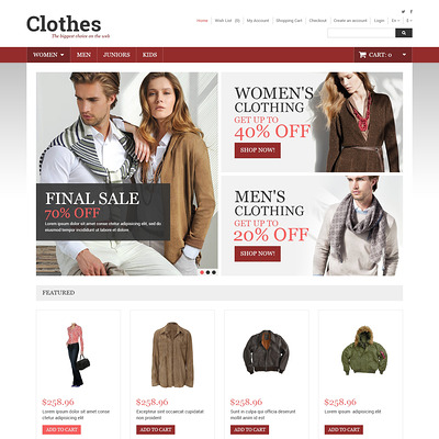 Clothes Store OpenCart Template (OpenCart theme for clothing stores) Item Picture