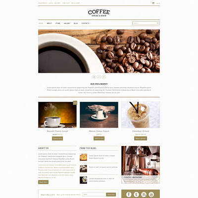 Coffee Shop Responsive WooCommerce Theme (WooCommerce theme for selling tea and coffee) Item Picture