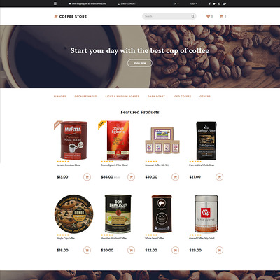 Coffee Store OpenCart Template (OpenCart theme for selling tea and coffee) Item Picture
