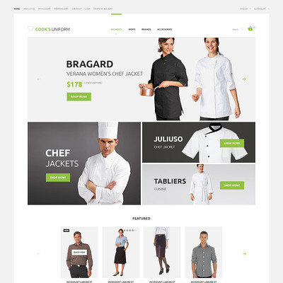 Cook's Uniform OpenCart Template (OpenCart theme for clothing stores) Item Picture