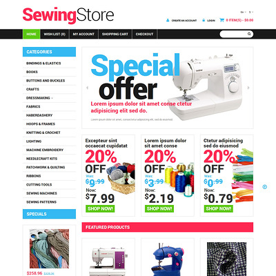 Crafts Responsive OpenCart Template (OpenCart theme for sewing and craft stores) Item Picture