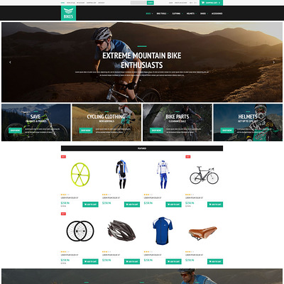 Cycling Equipment OpenCart Template (OpenCart theme for sports, gym, and fitness stores) Item Picture