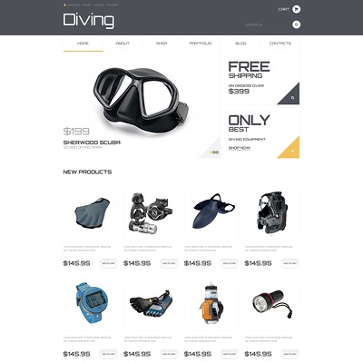 Diving Responsive WooCommerce Theme (WooCommerce theme for marine, yachting, diving, and fishing stores) Item Picture