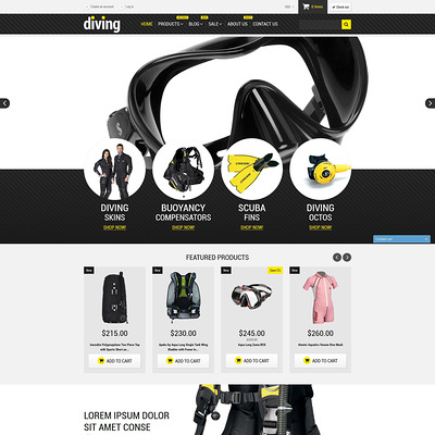 Diving Shop Shopify Theme (parallax Shopify theme) Item Picture