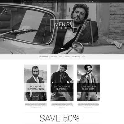 Elegance of Men's Style OpenCart Template (OpenCart theme for clothing stores) Item Picture