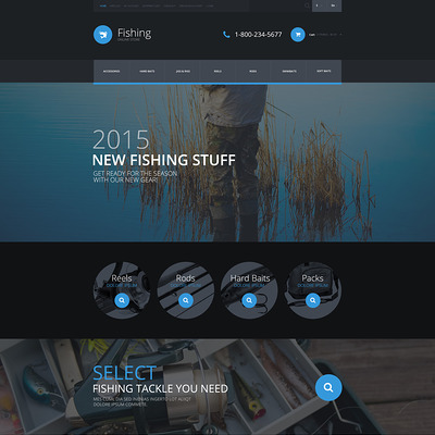 Fishing Equipment Store OpenCart Template (OpenCart theme for marine, yachting, fishing, and diving stores) Item Picture