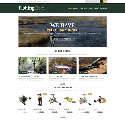 Fishing Responsive WooCommerce Theme (WooCommerce theme for marine, yachting, diving, and fishing stores) Item Picture