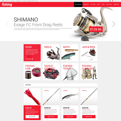 Fishing Shop OpenCart Template (OpenCart theme for marine, yachting, fishing, and diving stores) Item Picture