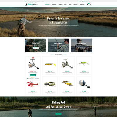 Fishing Supplies OpenCart Template (OpenCart theme for marine, yachting, fishing, and diving stores) Item Picture