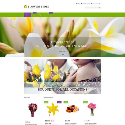 Flower Shop Responsive Shopify Theme (parallax Shopify theme) Item Picture