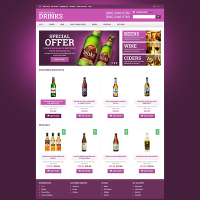 Food & Drink Responsive OpenCart Template (OpenCart theme for selling liquor, wine, and beer) Item Picture