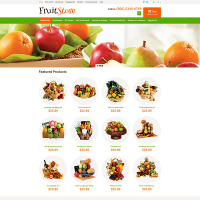 Fruit Gifts Store OpenCart Template (OpenCart theme for selling food and spices) Item Picture