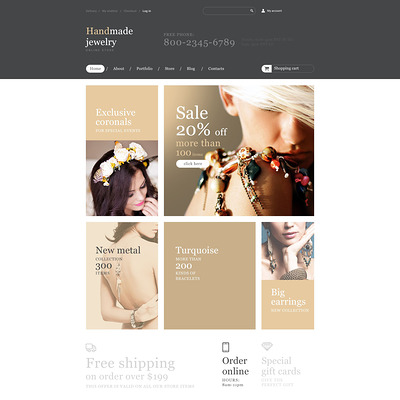 Handmade Jewelry Store WooCommerce Theme (WooCommerce theme for selling jewelry and watches) Item Picture