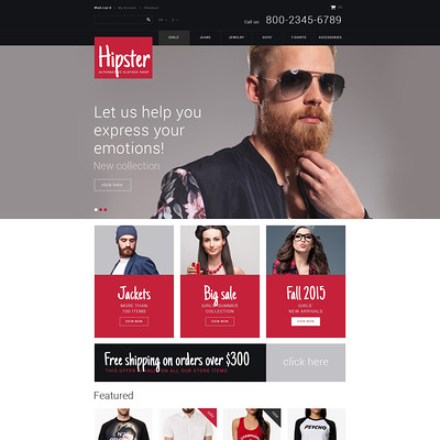 Hipster OpenCart Template (OpenCart theme for clothing stores) Item Picture