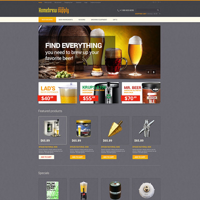 Homebrew Supply OpenCart Template (OpenCart theme for selling liquor, wine, and beer) Item Picture