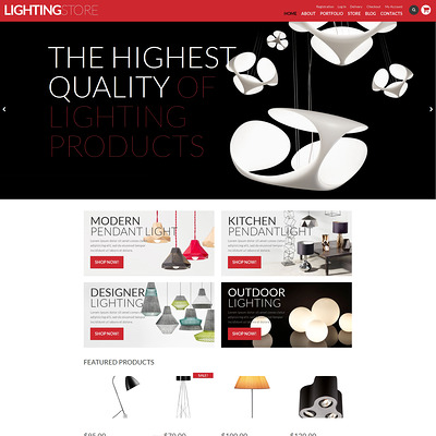 Lighting Store WooCommerce Theme (WooCommerce theme for home decor and interior design stores) Item Picture