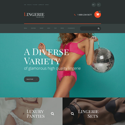 Lingerie OpenCart Template (OpenCart theme for selling lingerie and underwear) Item Picture