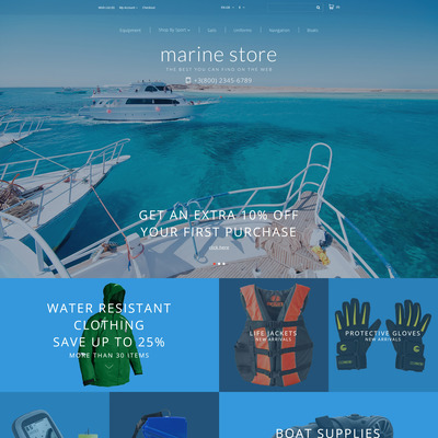 Marine Store OpenCart Template (OpenCart theme for marine, yachting, fishing, and diving stores) Item Picture