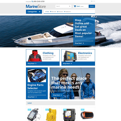 Marine Store OpenCart Template (OpenCart theme for marine, yachting, fishing, and diving stores) Item Picture