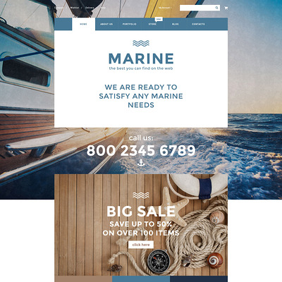 Marine WooCommerce Theme (WooCommerce theme for marine, yachting, diving, and fishing stores) Item Picture