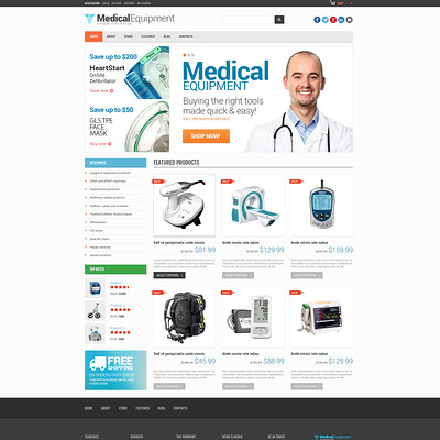 Medical Equipment Responsive WooCommerce Theme (WooCommerce theme for health and medical stores) Item Picture