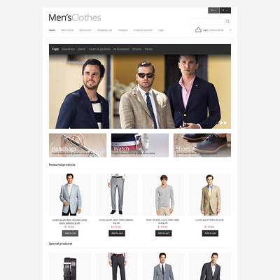 Men's Clothing Store OpenCart Template (OpenCart theme for clothing stores) Item Picture
