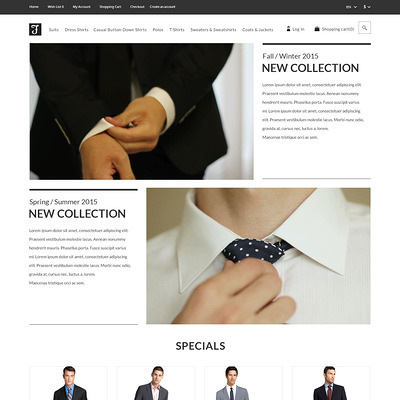 Men's Corporate Fashion Shop OpenCart Template (OpenCart theme for clothing stores) Item Picture