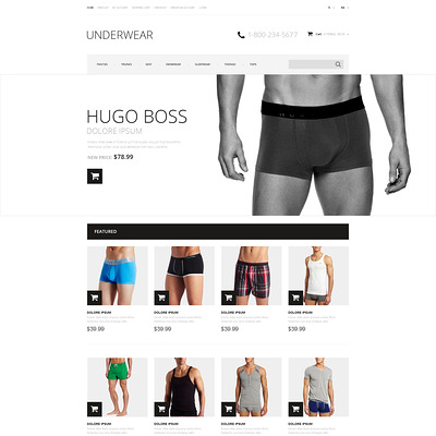 Men's Underwear Responsive OpenCart Template (OpenCart theme for selling lingerie and underwear) Item Picture