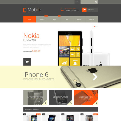 Mobile Phones Shopify Theme (parallax Shopify theme) Item Picture