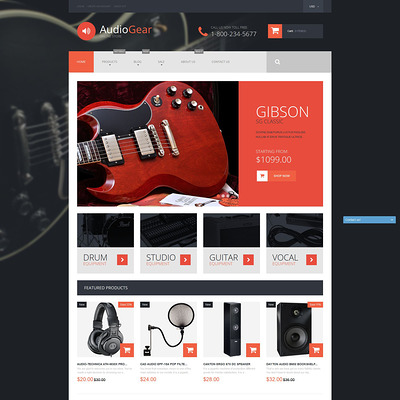 Musical Instruments Shopify Theme (parallax Shopify theme) Item Picture
