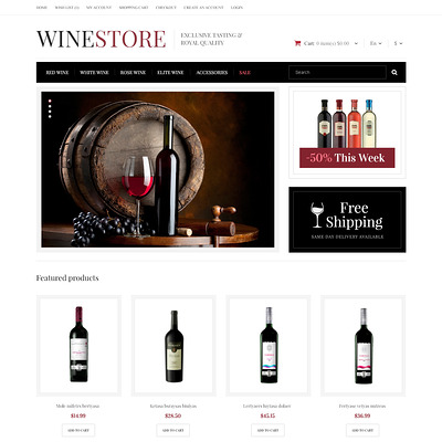 Noble Wines OpenCart Template (OpenCart theme for selling liquor, wine, and beer) Item Picture