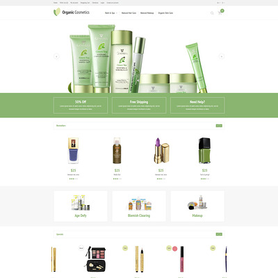 Organic Cosmetics OpenCart Template (OpenCart theme for selling cosmetics, hair products, and perfumes) Item Picture