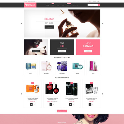 Perfumes Cosmetics Shopify Theme (parallax Shopify theme) Item Picture