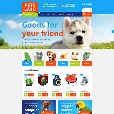 Pet Shop Responsive Shopify Theme (parallax Shopify theme) Item Picture