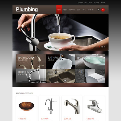 Plumbing Responsive WooCommerce Theme (WooCommerce theme for home improvement and construction supplies) Item Picture